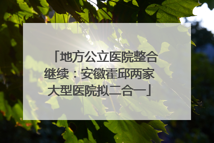 地方公立医院整合继续：安徽霍邱两家大型医院拟二合一